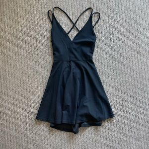 Shein black cross back dress